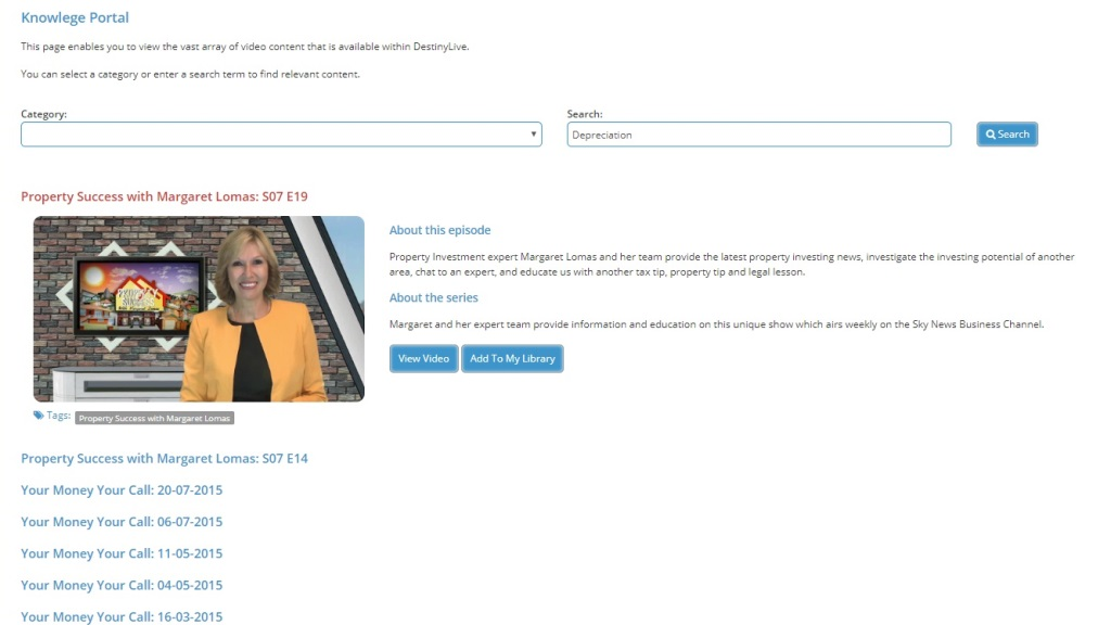 Knowledge Portal Searchable Media
